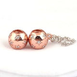 Rose Starry Night Crystal Safety Chain Beads for 925 Sterling Silver Charm Brace