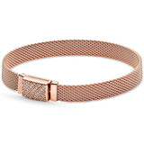 Rose Woven Mesh Reflexions Bracelet 925 Silver