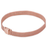 Rose Woven Mesh Reflexions Bracelet 925 Silver