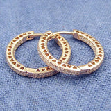 Rose Hearts Of Circles Earring Crystal 925 Sterling Silver Wedding Gift