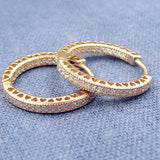 Rose Hearts Of Circles Earring Crystal 925 Sterling Silver Wedding Gift