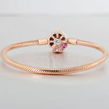 Rose Pink Crystal Fan Bracelet Bangle