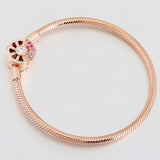 Rose Pink Crystal Fan Bracelet Bangle
