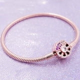Rose Pink Crystal Fan Bracelet Bangle