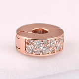 Rose Shining Clip Lock Stopper Beads for 925 Silver Bracelet Bangle