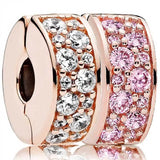 Rose Shining Clip Lock Stopper Beads for 925 Silver Bracelet Bangle