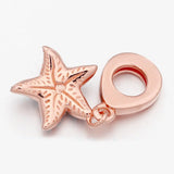 Rose Starfish Charm Bracelet with Crystal Beads 925 Silver
