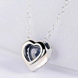 925 Silver Rose Heart Pendant Necklace & Bracelet Charm Set