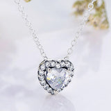 925 Silver Rose Heart Pendant Necklace & Bracelet Charm Set