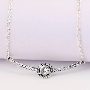 Elegant Crystal Necklace for 925 Silver Bead Bracelet