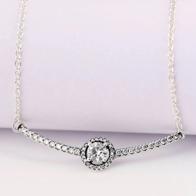 Elegant Crystal Necklace for 925 Silver Bead Bracelet