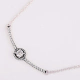 Elegant Crystal Necklace for 925 Silver Bead Bracelet
