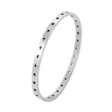 S925 4MM Hollow Pentagram Buckle Titanium Bracelet 58MM