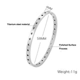 S925 4MM Hollow Pentagram Buckle Titanium Bracelet 58MM