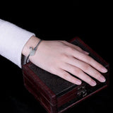 S925 Sterling Silver Antique Hetian Jade Jade Magnolia Phoenix Female Bangle