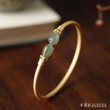 S925 Sterling Silver Bracelet Women Hetian Jade Ancient Orchid Chinese Style