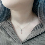 S925 Silver Butterfly Necklace Sugar Crystals Collarbone Chain Jewelry
