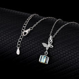 S925 Silver Butterfly Necklace Sugar Crystals Collarbone Chain Jewelry
