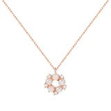 S925 Sterling Silver Flower Circle Necklace Kpop Unique Design Chain Girls