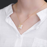S925 Silver Jade Bow Pendant Necklace, Gift for Her