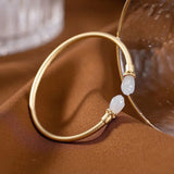S925 Sterling Silver Magnolia Open-End Bangle Bracelet