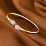 S925 Sterling Silver Magnolia Open-End Bangle Bracelet