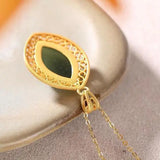 S925 Silver Diamond Hetian Jade Gray Jade Pendant
