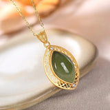S925 Silver Diamond Hetian Jade Gray Jade Pendant