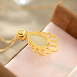 S925 Sterling Silver Hetian Jade Personality Elegance Retro Female
