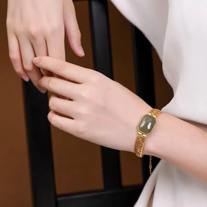 S925 Silver Plated Hetian Jade Butterfly Goddess Bracelet
