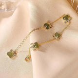 Sterling Silver Plated Hetian Jade Bracelet Cat's Paw