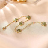 Sterling Silver Plated Hetian Jade Bracelet Cat's Paw