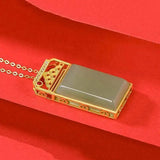 925 Silver Gold-Plated Hetian Jade Gray Jade Pendant Chinese Style