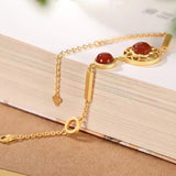 S925 Sterling Silver Southern Red Agate Goddess Bracelet