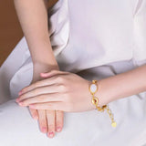S925 Sterling Silver Golden Hetian Jade Jade Goddess Bracelet