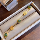 S925 Silver Jade Bracelet Fu Character Female Temperamental