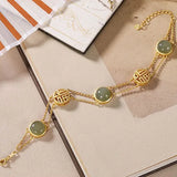 S925 Silver Jade Bracelet Fu Character Female Temperamental