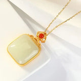 S925 Sterling Silver Hetian Jade Gray Jade Women's Collarbone Necklace