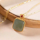 S925 Sterling Silver Hetian Jade Gray Jade Women's Collarbone Necklace