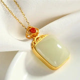 S925 Sterling Silver Hetian Jade Gray Jade Women's Collarbone Necklace