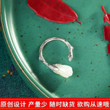 925 Silver Hetian Jade Magnolia High-End Female Ring