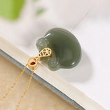 S925 Sterling Silver Gray Jade Sweater Chain