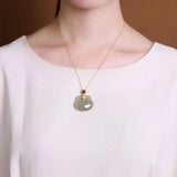 S925 Sterling Silver Gray Jade Sweater Chain