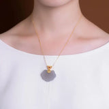 S925 Sterling Silver Hetian Jade Crown Ruyi Pendant