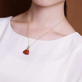 S925 Sterling Silver South Red Women's Chain Set Natural Jade Graceful