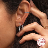 S925 Sterling Silver Cross Earrings Vintage Punk Girls
