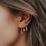 S925 Sterling Silver Cross Earrings Vintage Punk Girls