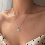 S925 Sterling Silver Small Fan-Shaped Skirt Necklace Female Kpop Chain