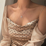 S925 Sterling Silver Small Fan-Shaped Skirt Necklace Female Kpop Chain