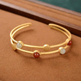 S925 Sterling Silver Red Hetian Jade Dream Girl Matching